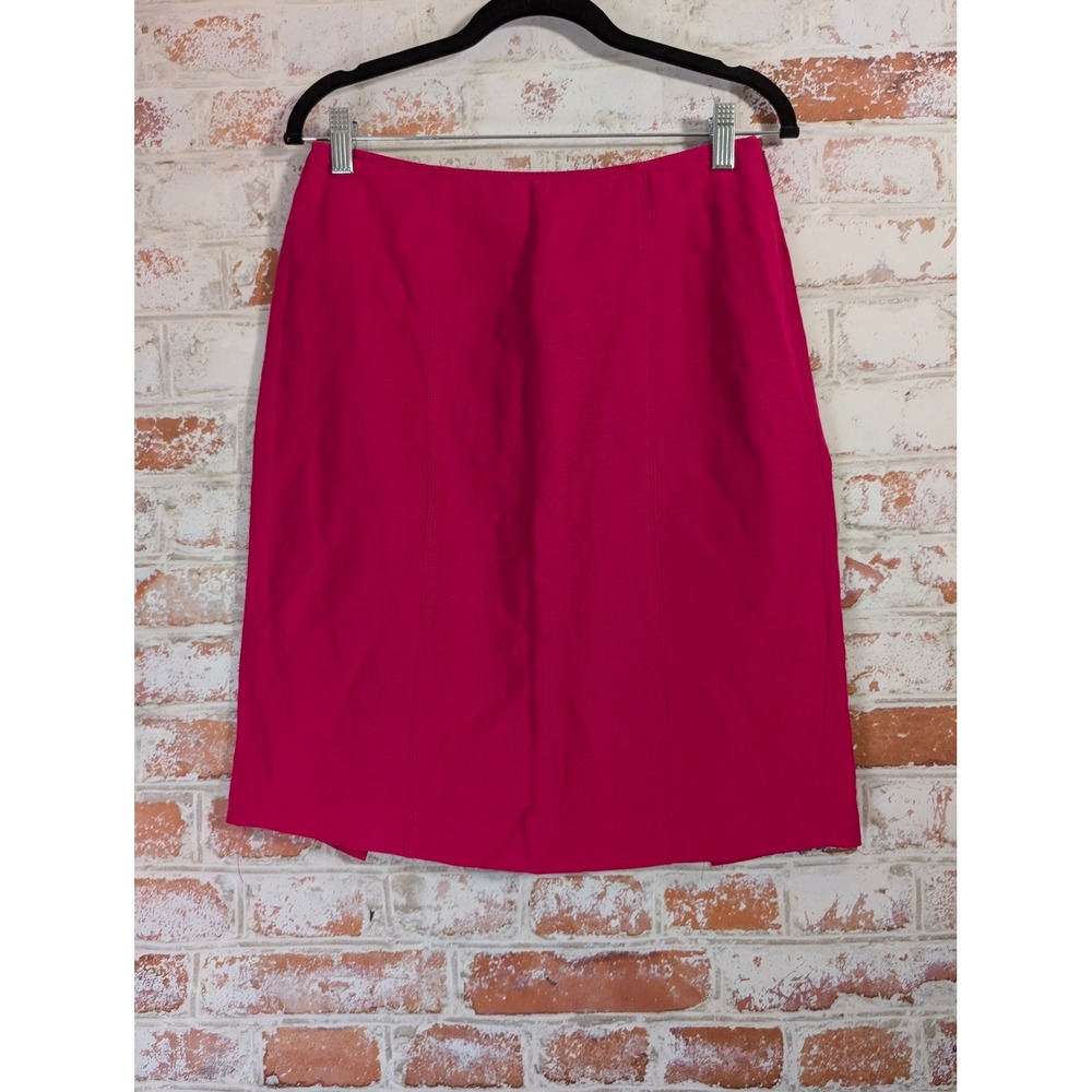 Liz Claiborne Collection Pencil Skirt Womens 10 Pink Linen Blend Professional